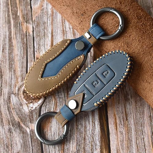 Miniatura 7 de SANRILY Funda de llave inteligente de 3 botones para Nissan Armada Rogue Murano 370Z Leaf Juke Quest Pathfinder, funda protectora de llave remota