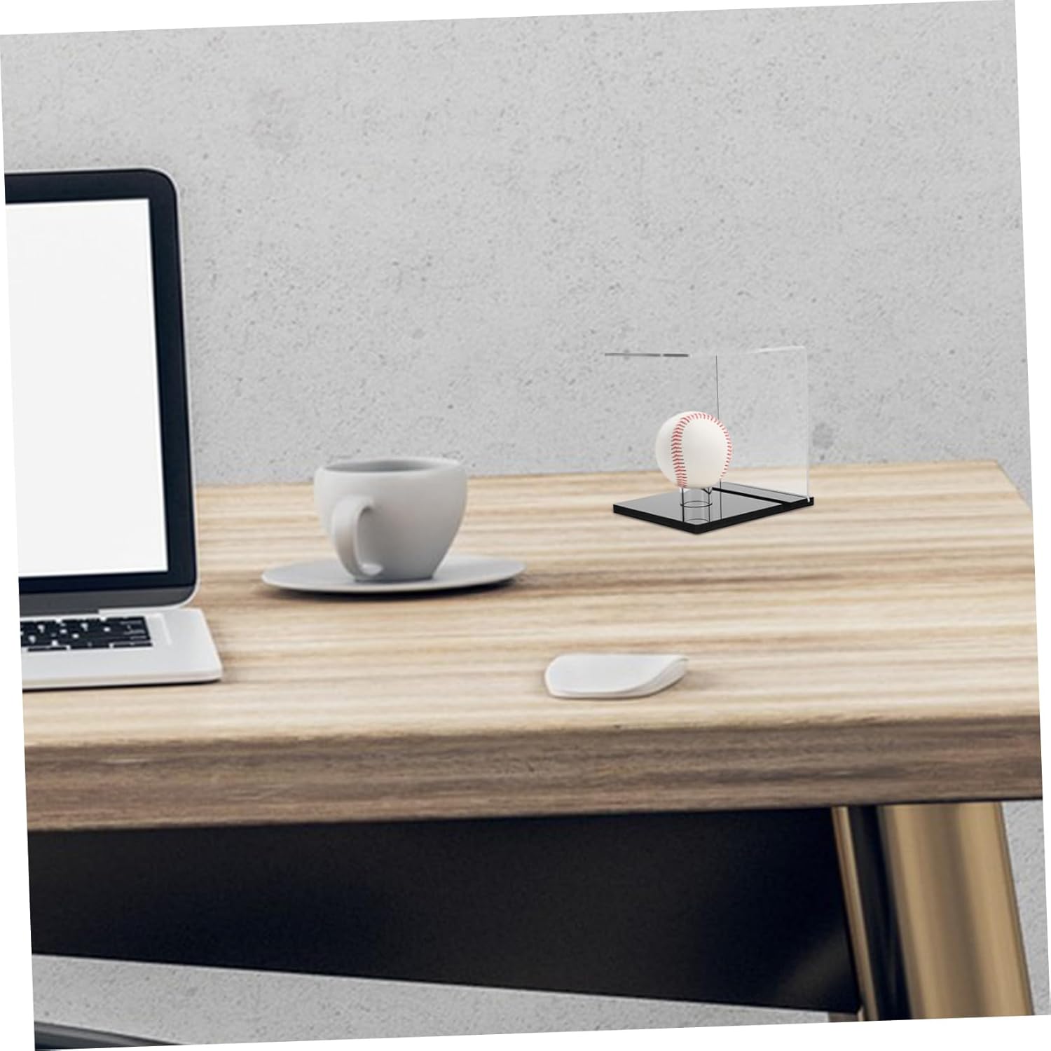 Mikikit 2pcs Acrylic Display Case Base for Baseball and Softball Memorabilia Holder for Autographed for Home Office Showcase