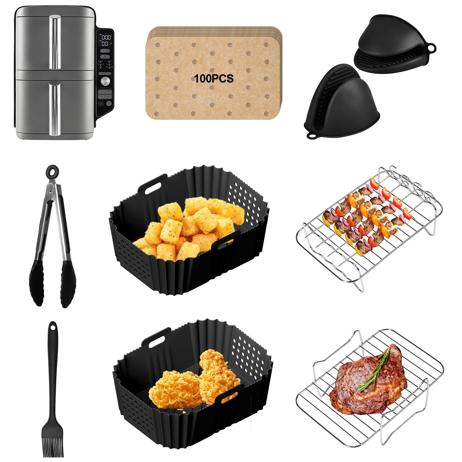 Edelstahl-Grillrost Für Ninja SL401 DoubleStack XL Luftfritteuse – Spülmaschinenfest, Hitzebeständig, 21,6 X 18,3 Cm