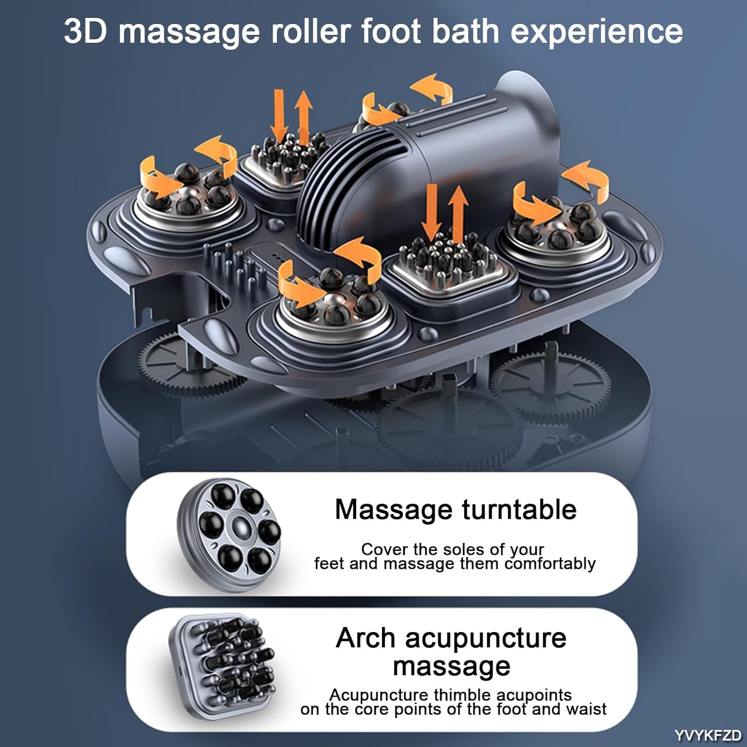 YVYKFZD Foot Spa Bath, Foot Bath Basin Massager, Portable Foot Soak Tub with Heat, Red Light, Temperature Control, Bubbles, for Tired Feet, Relieve Feet Muscle Pain (Color : White)