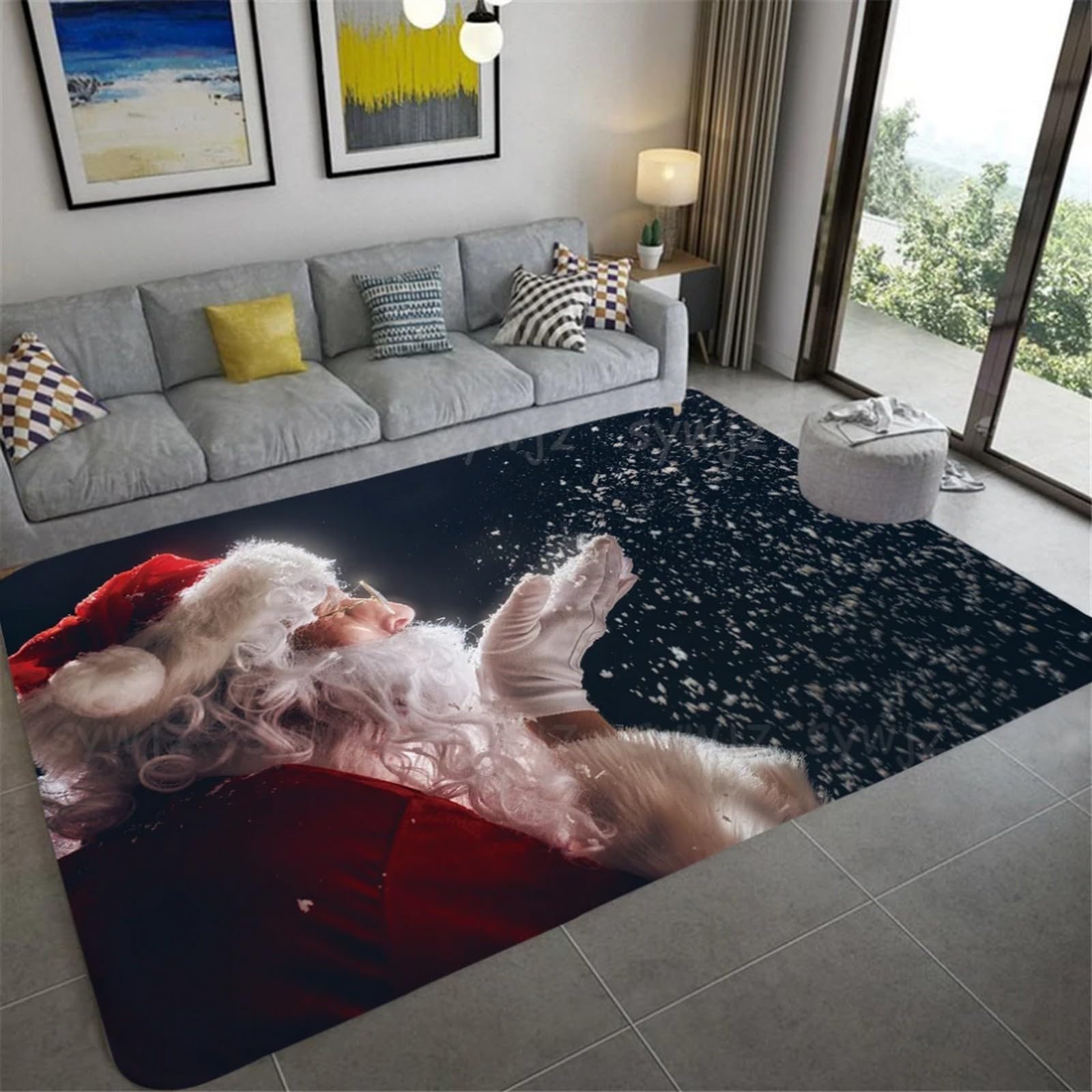 Tapis de style moderne Noël pour créer un salon chaleureux en hiver