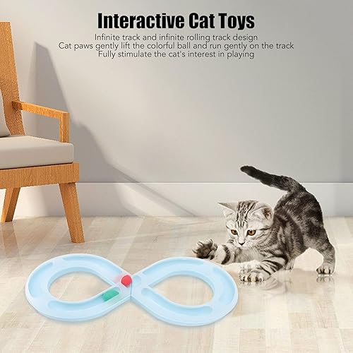 Miniatura 3 de Juguetes para gatos, bandeja para gatos, figura giratoria de gatito, figura de 8 formas para gatos, juguete de bola giratoria interesante para