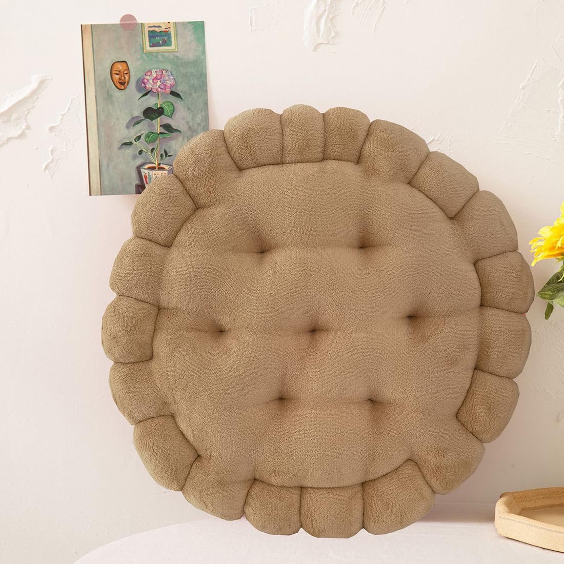 Amazon.com: vctops Round Chair Pad Seat Cushion Solid Velvet Color Seat