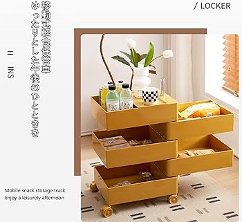 Amazon.co.jp: カラーラック ワゴン キャスター付き 5段トレイ