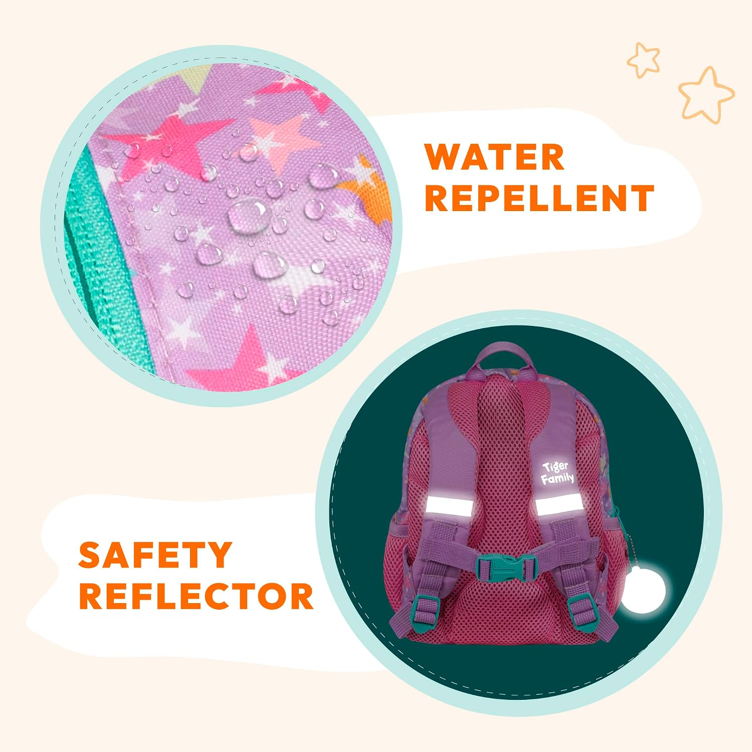 Tiger Family Toddler Backpack Preschool Bookbag for Girl Boy 1-5 Years image 5