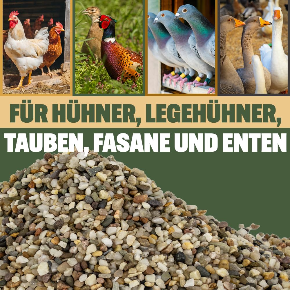 Petigi GeflügelHerz żwir dla drobiu, żwir jałowy, żwir mineralny, kamień do dziobania, suplement diety, żwir kwarcowy, 2–4 mm
