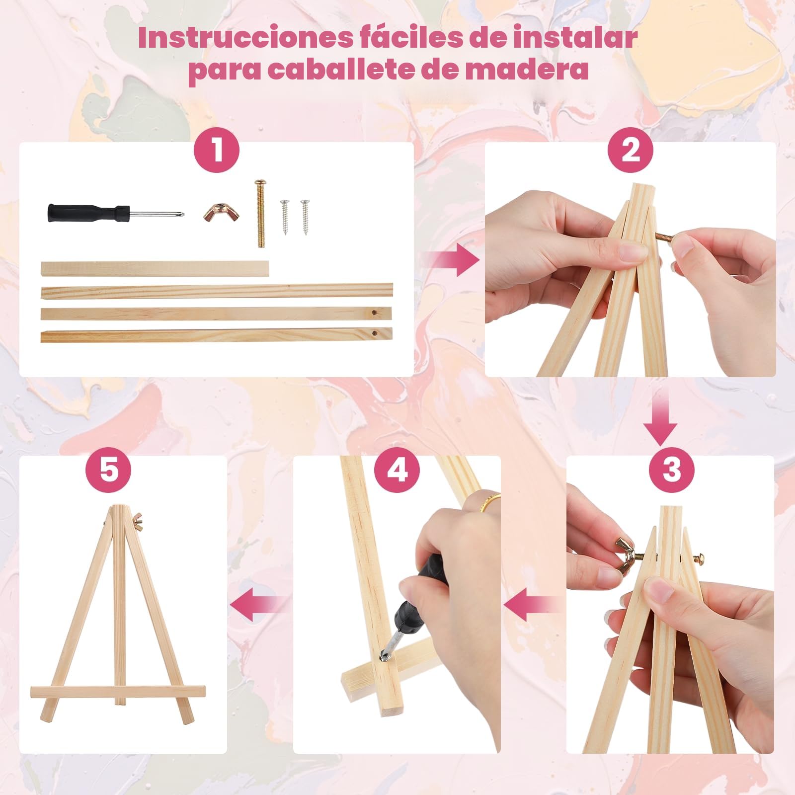 GHHKUD Pintar por Numeros Adultos, Pack 4 Kit de Pintura por Números, con Pinceles, Pigmento Acrílico, Pintura de Dibujo DIY, Paisajes Paint by Numbers Kits 20X30CM, Flower Town