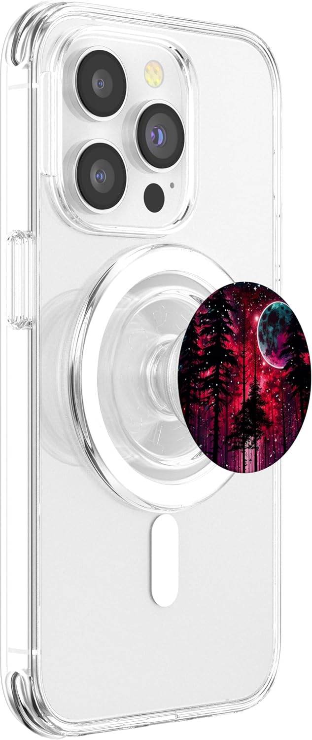 Red Purple Galaxy Moon Forest Stars for Men and Women PopSockets PopGrip for MagSafe
