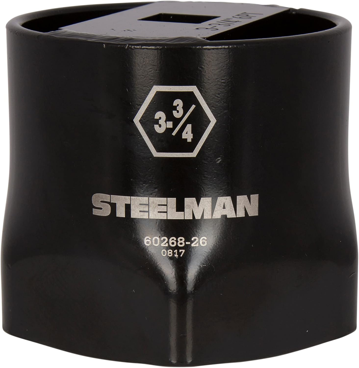 Steelman 3-3/4-Inch 6-Point Automotive Wheel Locknut Socket, 3/4-Inch Drive, Durable Steel, Corrosion-Resistant Black Powder Coating, Laser Etched Callouts