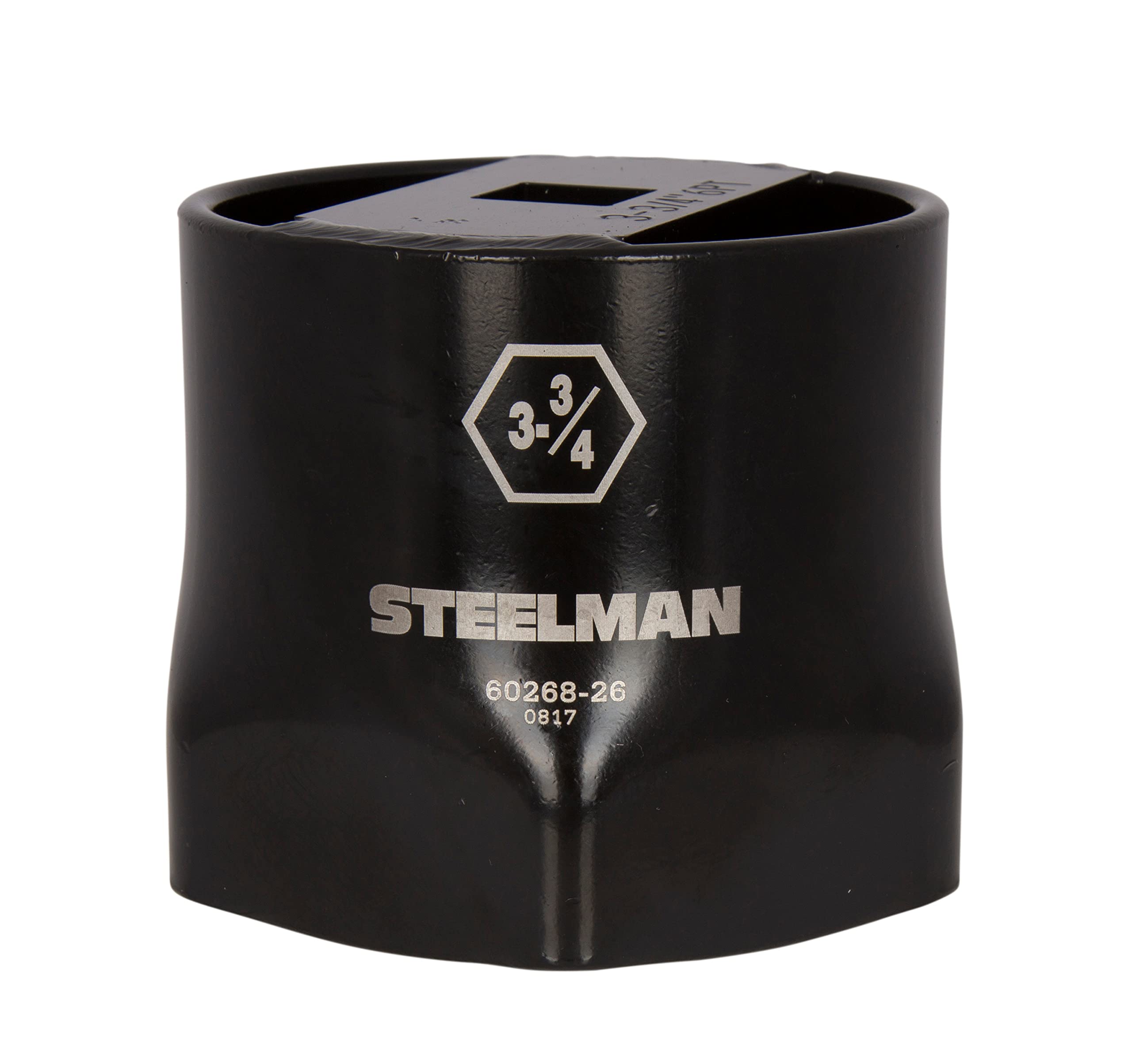 Steelman 3-3/4-Inch 6-Point Automotive Wheel Locknut Socket, 3/4-Inch Drive, Durable Steel, Corrosion-Resistant Black Powder Coating, Laser Etched Callouts