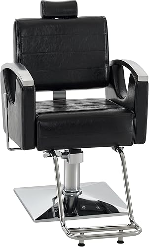 Miniatura 9 de BarberPub Silla de peluquería para peluquería, silla reclinable para estilista 9180 (gris)