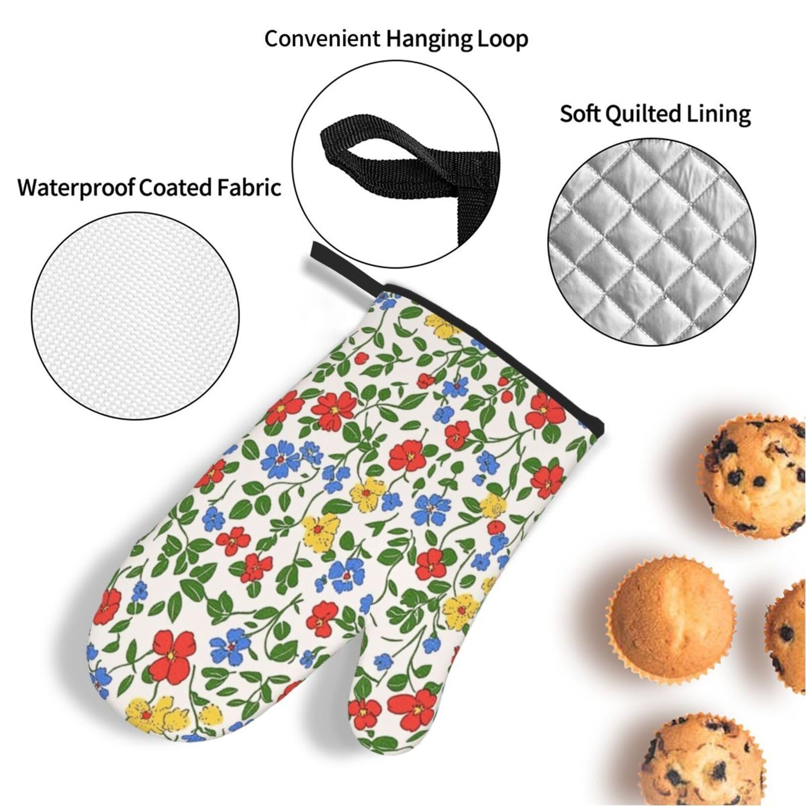 Guantes de Barbacoa Manoplas de Cocina Agarraderas Bolsillo Agarre Flexible