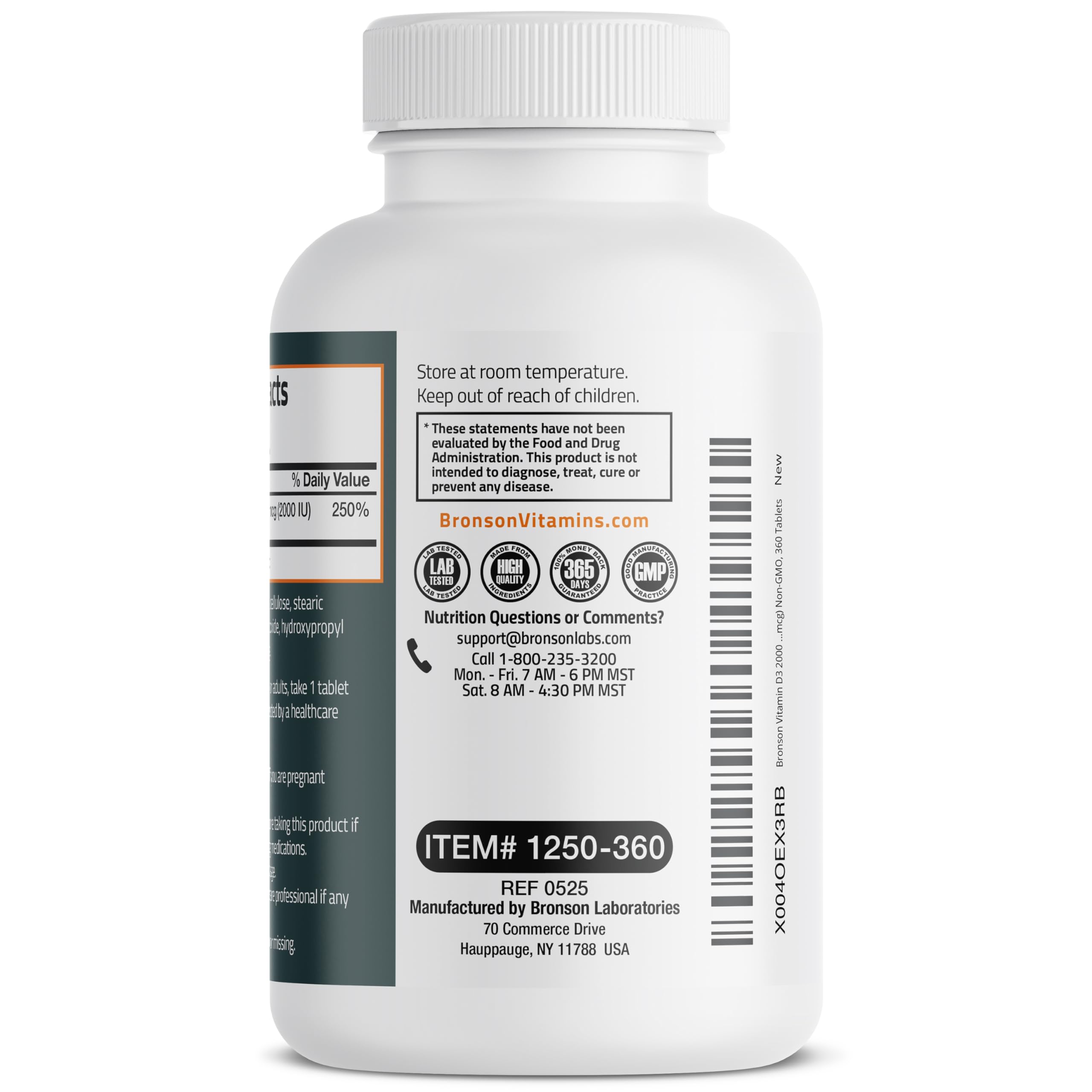 Bronson Vitamin D3 2000 IU (50 mcg) for Bone Health, 360 Tablets — Amazon image 7