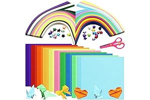 Starry Origami Paradise Unleash Your Creativity with 740 Sheets of Kaleidoscopic Origami and Safety Scissors