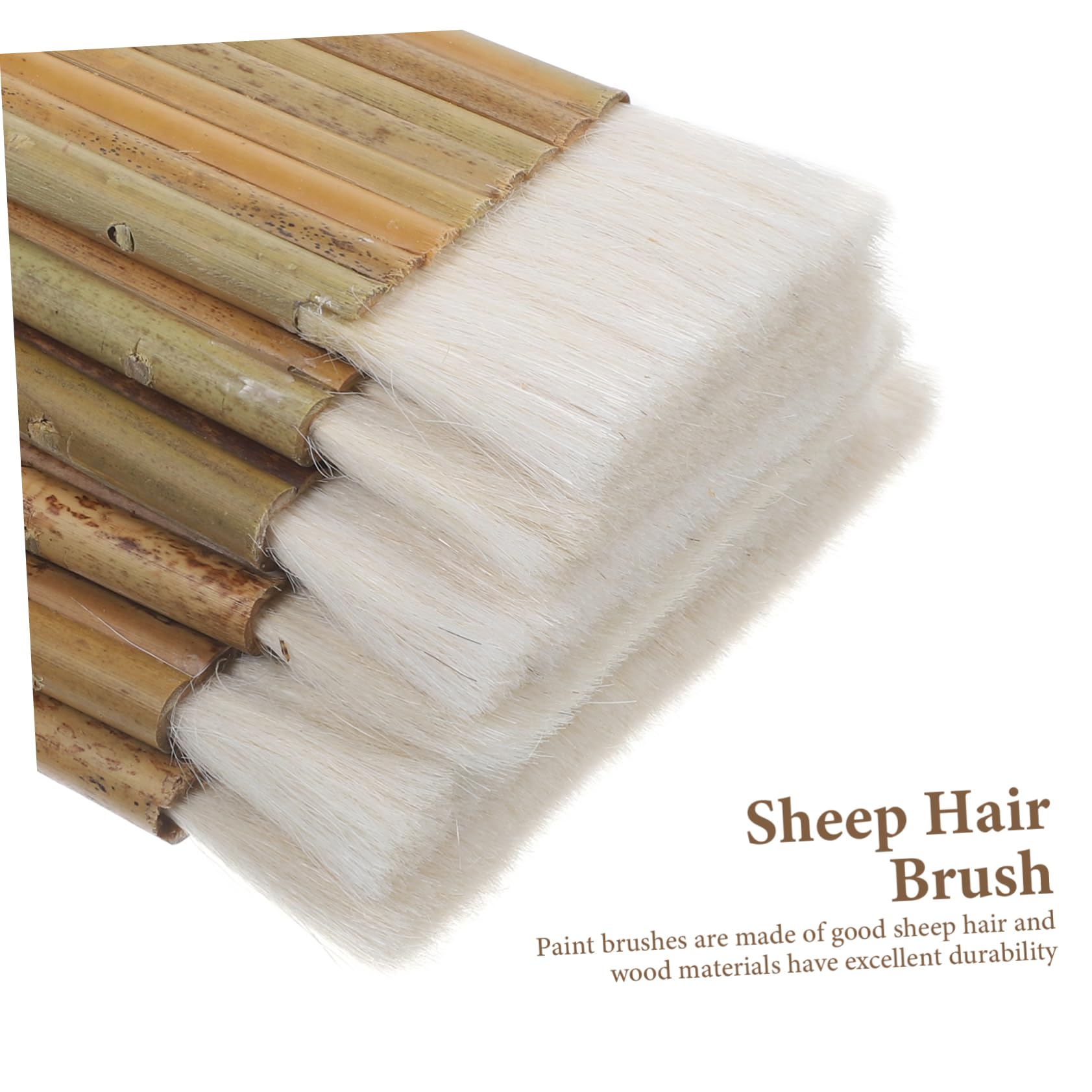 Pincel de Madera de Pelo de Oveja, 6 Piezas, Mango Plano