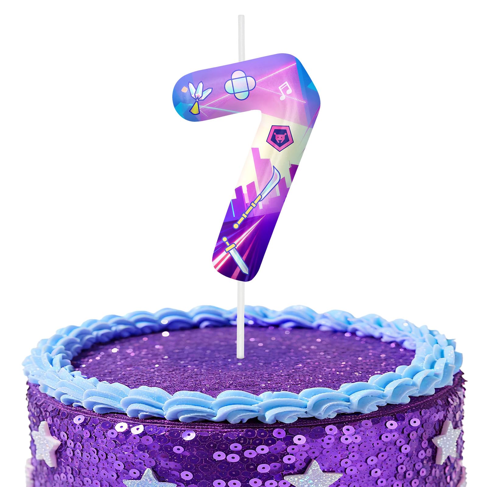 Kpop Number 7 Birthday Candles for Birthday Decorations and Cake Topper