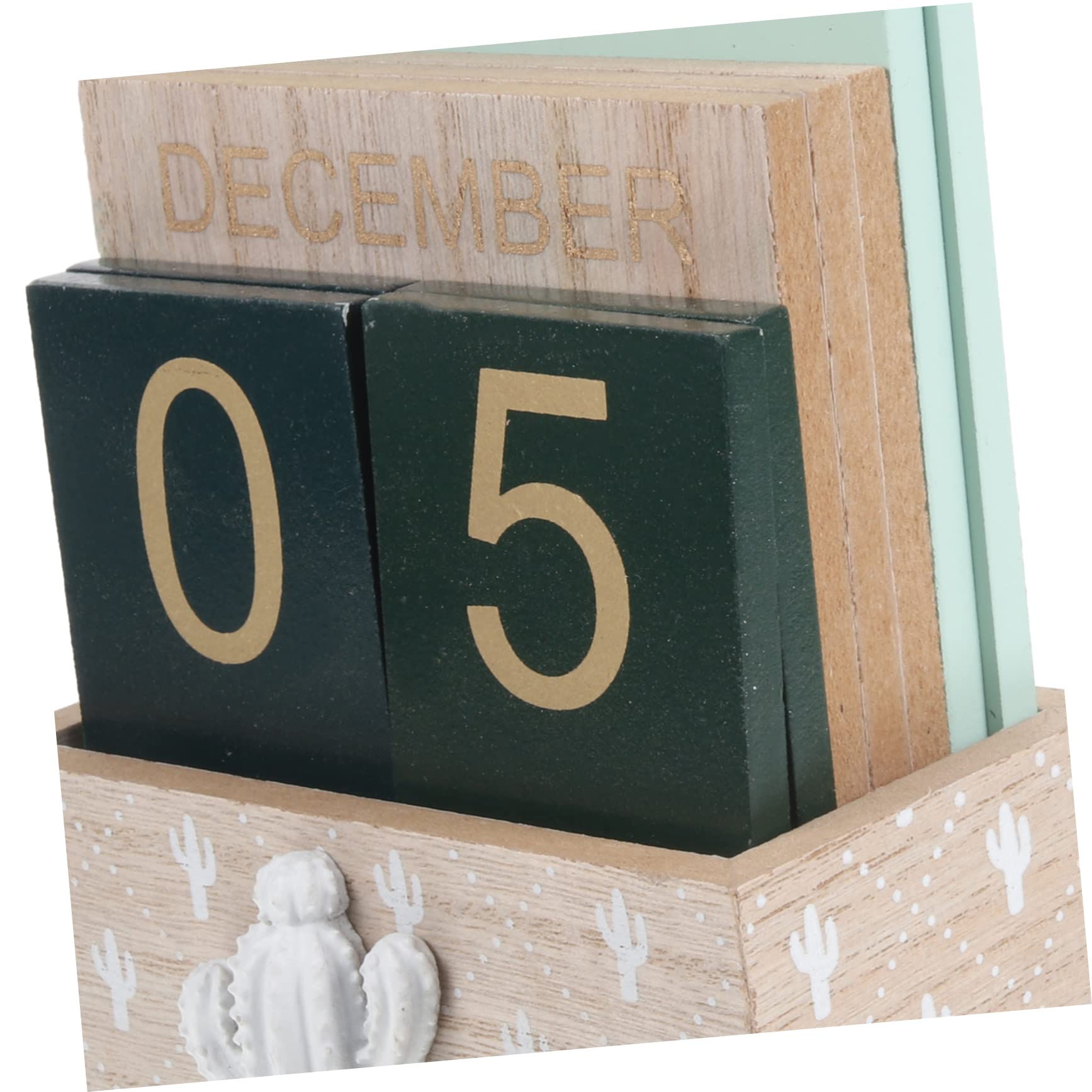 PLAFOPE Calendario da Scrivania in Legno Blocco di Data Calendario da Tavolo in Piedi da Ufficio per Uso Personale o Regalo
