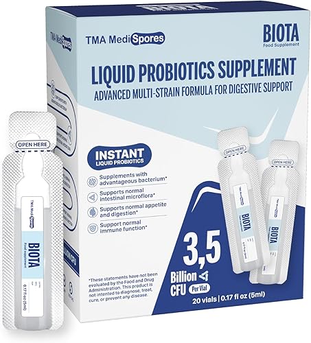 Biótasis bebidas probióticas para salud digestiva y apoyo inmune, apoyo rápido del estreñimiento estomacal, probiótico diario digestivo para adultos, niños, gluten, azúcar sin OGM, 20 porciones
