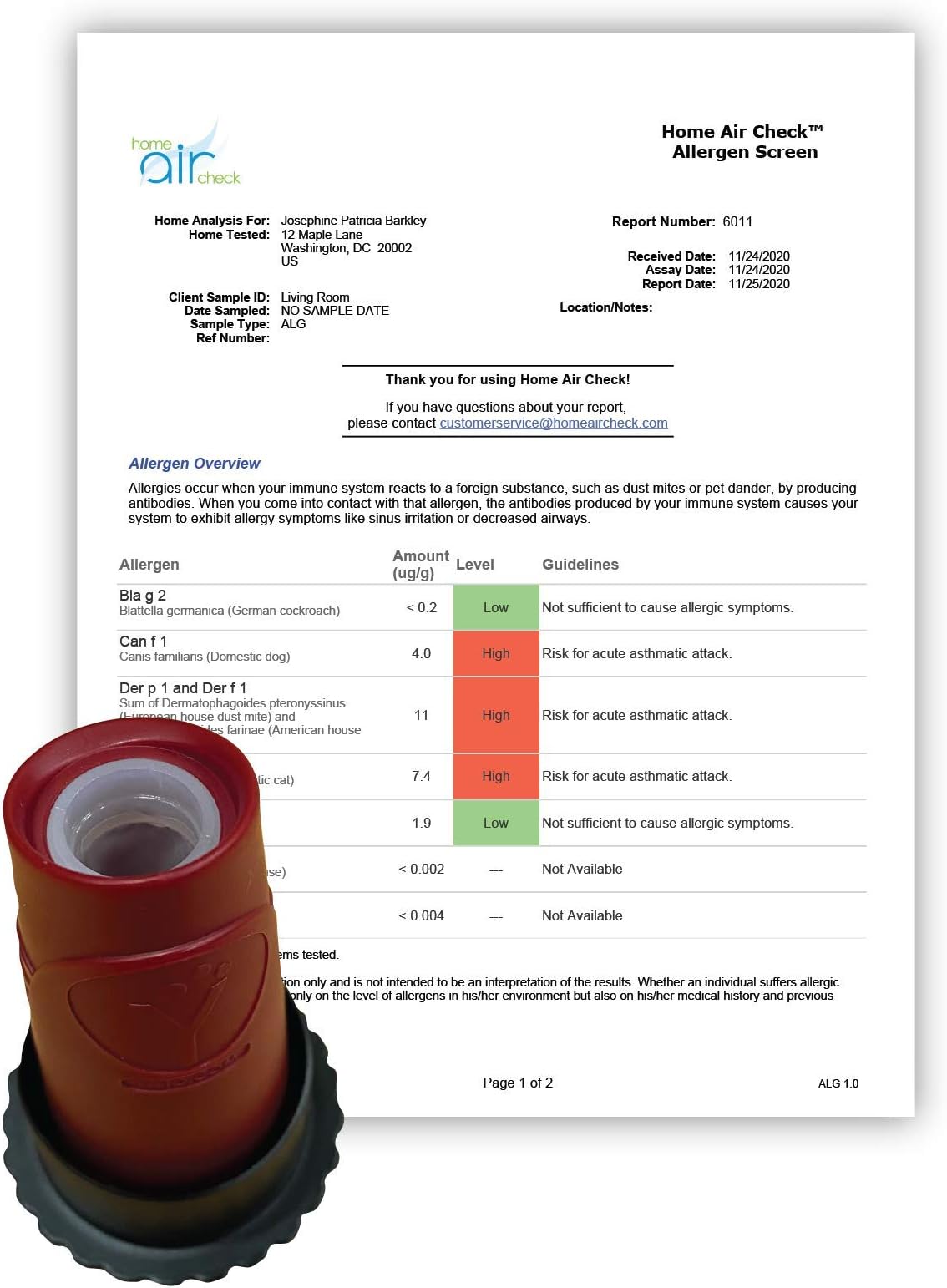 Allergens Test - Home Air Check