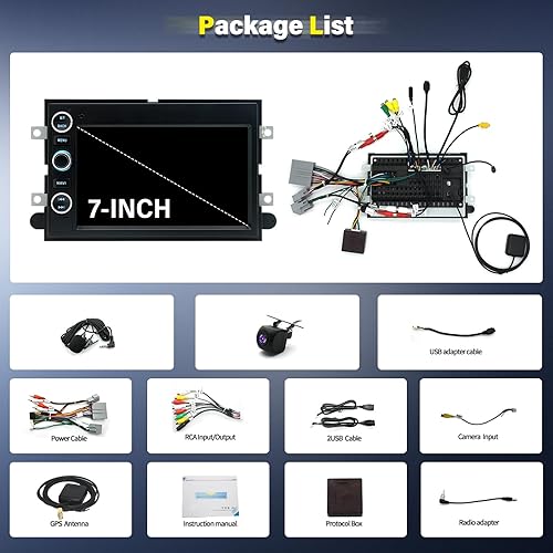 Miniatura 9 de Radio estéreo para coche para Ford F150F250F350 2004-2014 con CarplayAndroid Auto, pantalla táctil IPS de 7 pulgadas Android 13 receptor de audio