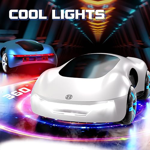 Miniatura 4 de Aiqi Auto de control remoto, 2.4 GHz Futurista con detección de gestos RC Sunt Car con iluminación fresca y aerosol, 360 giratorio lateral Drift RC