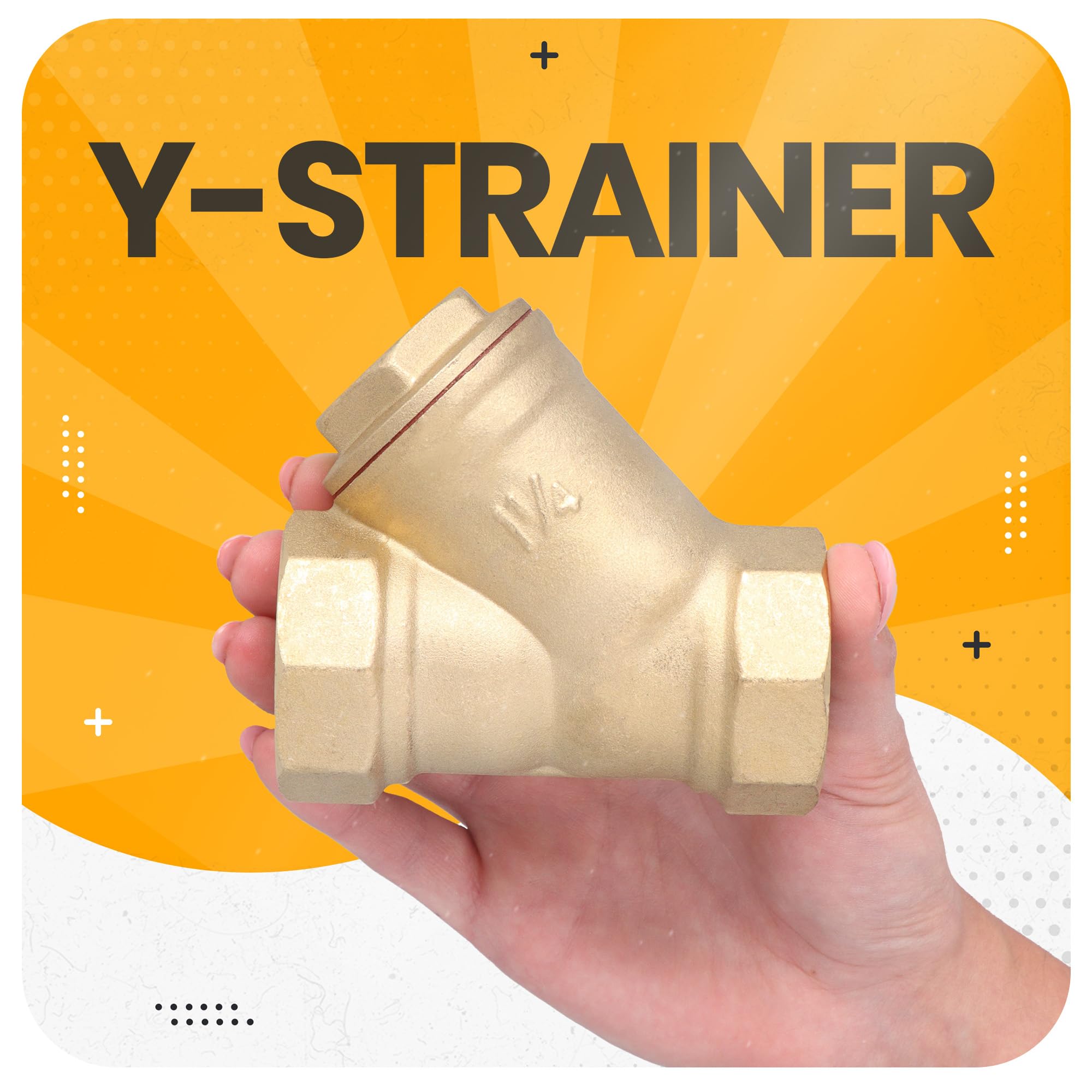 Instalguru Filtre À Eau Y En Laiton Avec Raccord Femelle 1 1/4 Pouce Filtre À Sédiments Pour Tuyauterie Système De Plomberie Chauffage Armature Sanitaire Et Traitement D’Eau