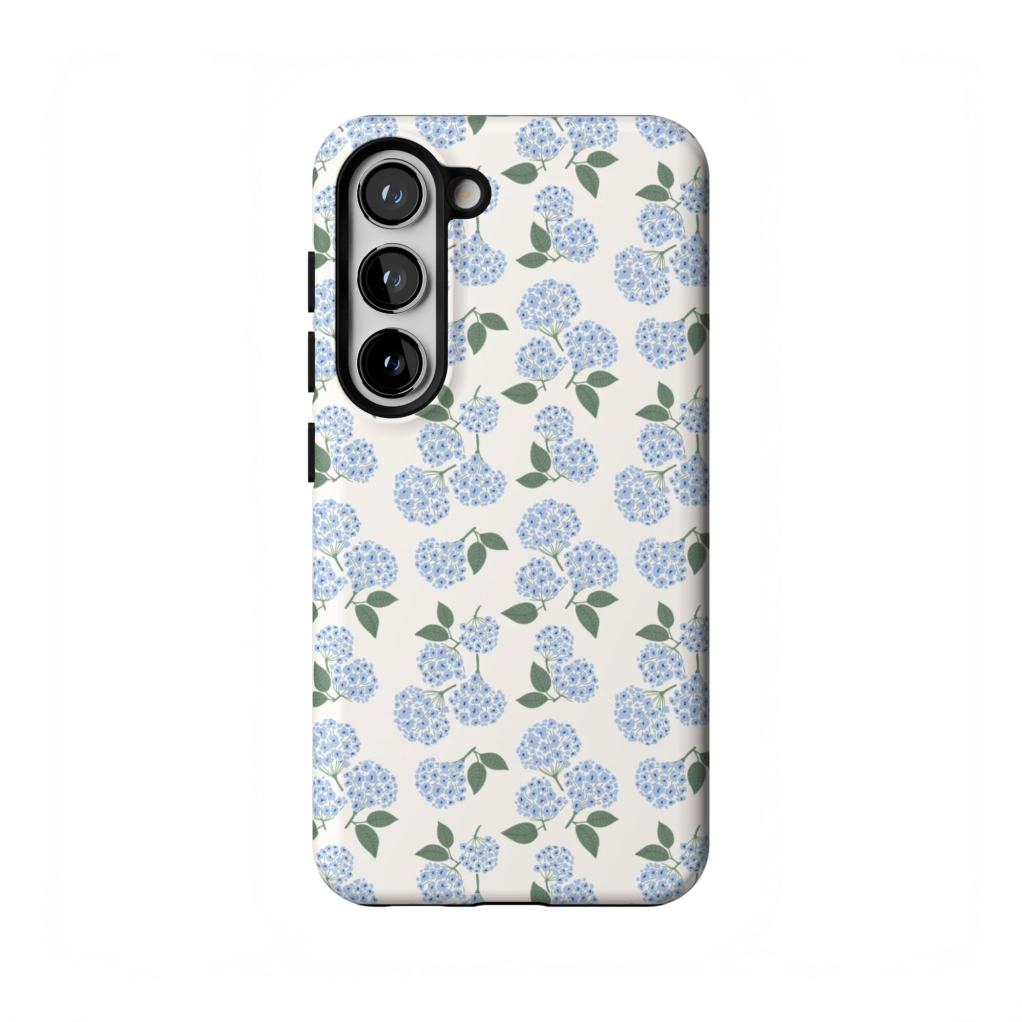 Casely Galaxy S23 Plus Case | Nantucket Cottage | Blue Hydrangea | Essential Slim Dual-Layer Protective Design