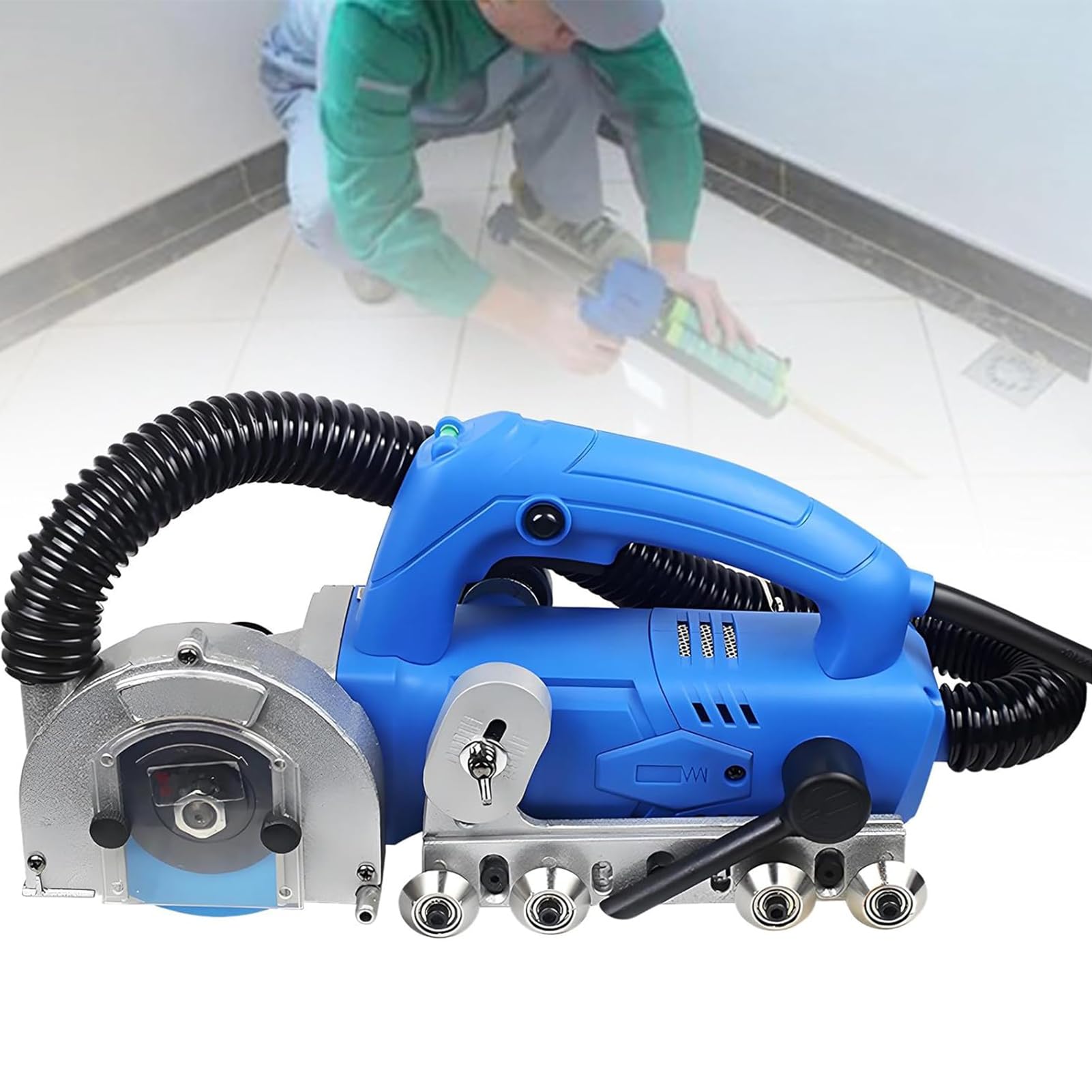 Herramienta eléctrica de eliminación de lechada, máquina profesional de limpieza de juntas de azulejos, 9000 RPM con bolsa de polvo y accesorios para limpieza de suelos y paredes