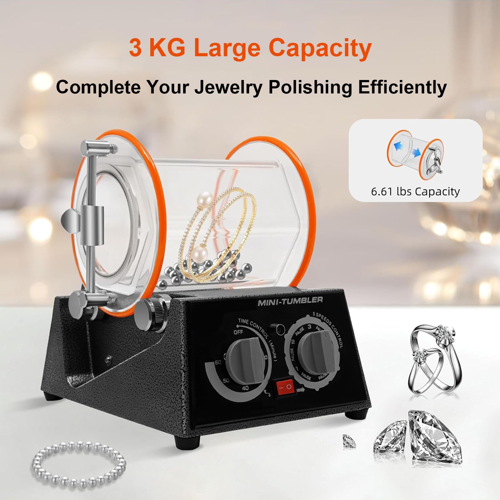 Pulidora Eléctrica De Joyería, Pulidora Y Abrillantadora De Artesanías Pequeñas, Pulidora Eléctrica para Joyería/Accesorios para Automóviles/Hardware