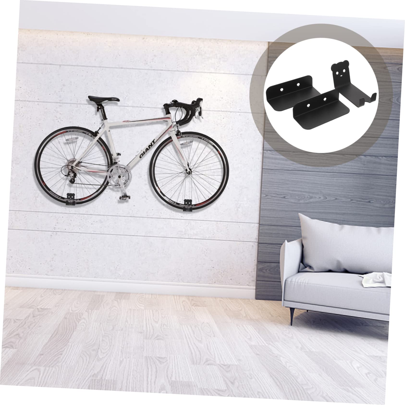 Wandhalterung zur Sicheren Fahrradaufhängung Fahrrad Platzsparend aus Eisen und Abs Einfache Form mit Pedalhalterung Leicht für Garagen