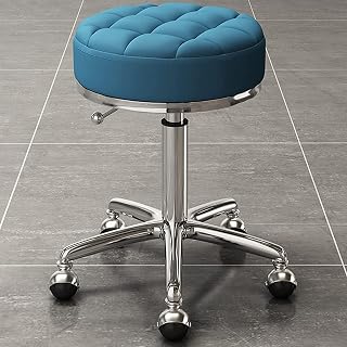 Stools,Saddle Stool Rolling Swivel Height Adjustable with Wheels,Anti-Fatigue Stool,Ergonomic Stool Chair for Lab,Clinic,Dentist,Salon,Massage,Office and Home Kitchen (Color : Dark Blue)