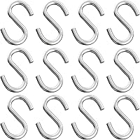 Vista 1 de Axe Sickle 12 ganchos en S de 2.3 pulgadas de acero inoxidable 304 para colgar productos o artículos, accesorios de cadena