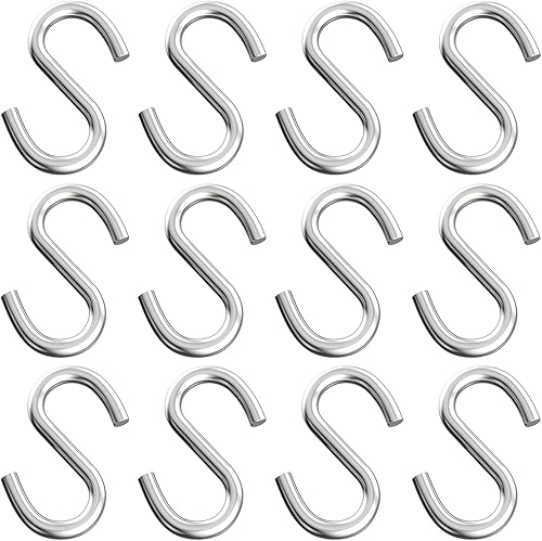 Axe Sickle 12 ganchos en S de 2.3 pulgadas de acero inoxidable 304 para colgar productos o artículos, accesorios de cadena