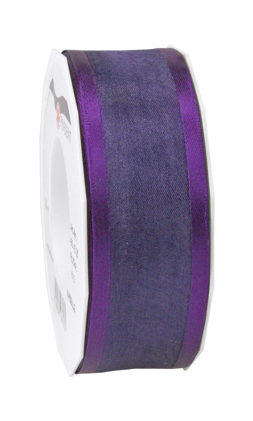 Präsent - Marseille Wired Organza Ribbon Violet 40 mm Width, 25 m Length, Yellow, 40 mm - 25 m