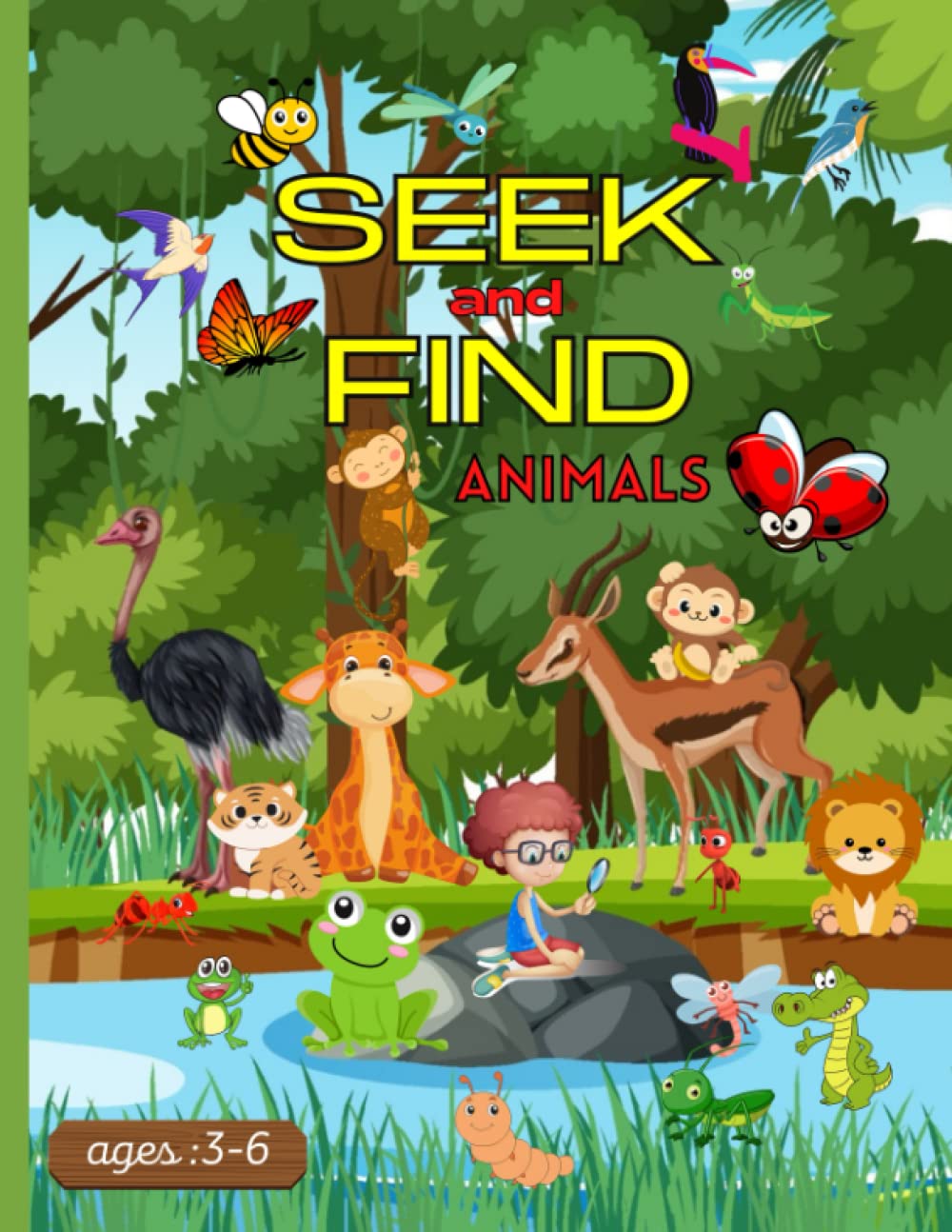 Seek and Find animals: look and find animals in the forest jungle