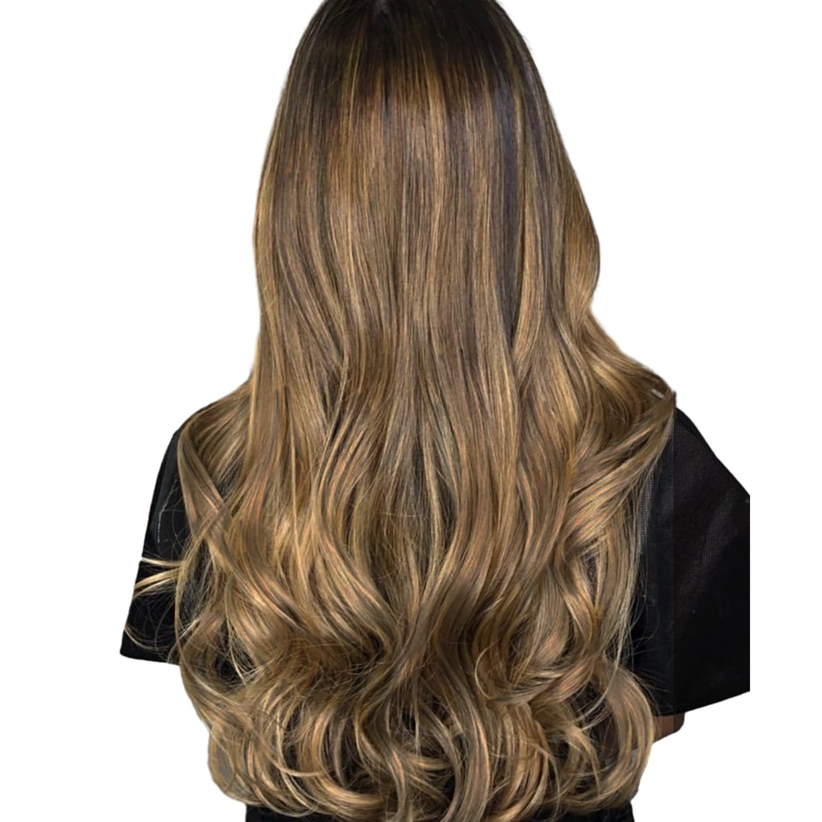 WENNALIFE Wire Hair Extensions (Increase 50% Lifespan) Real Human Hair 14 inch 75g Balayage Dark Brown to Chestnut Remy Invisible Transparent Fish Line — view 52