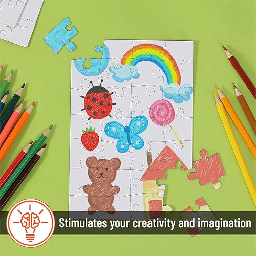 Miniatura 5 de Mr. Pen Rompecabezas en blanco - Paquete de 8, 28 piezas/paquete, 5.5 x 8.1 pulgadas, blanco, rompecabezas en blanco para dibujar