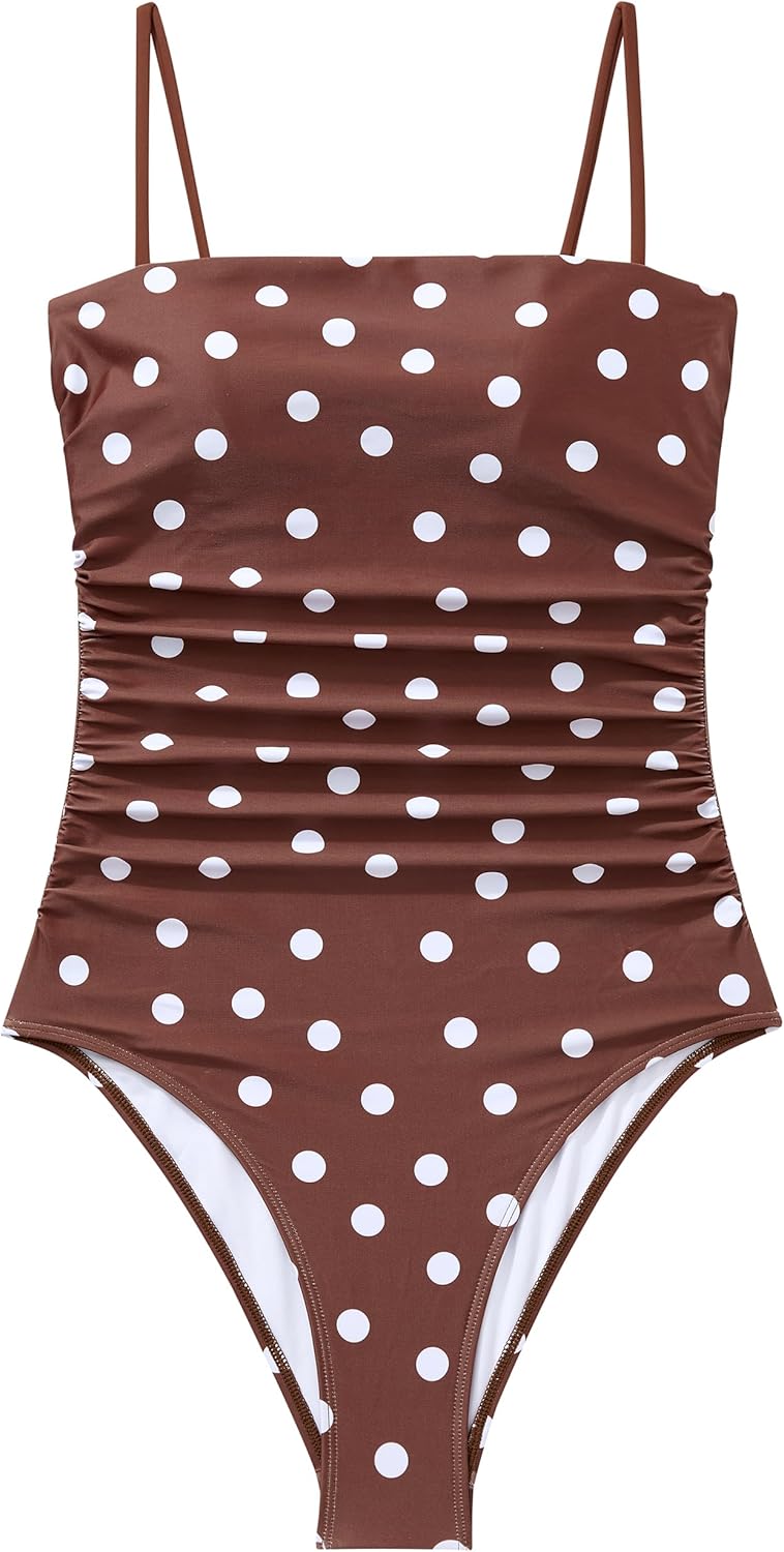SUUKSESS Women Sexy One Piece Swimsuit Tummy Control Square Neck Bathing Suit