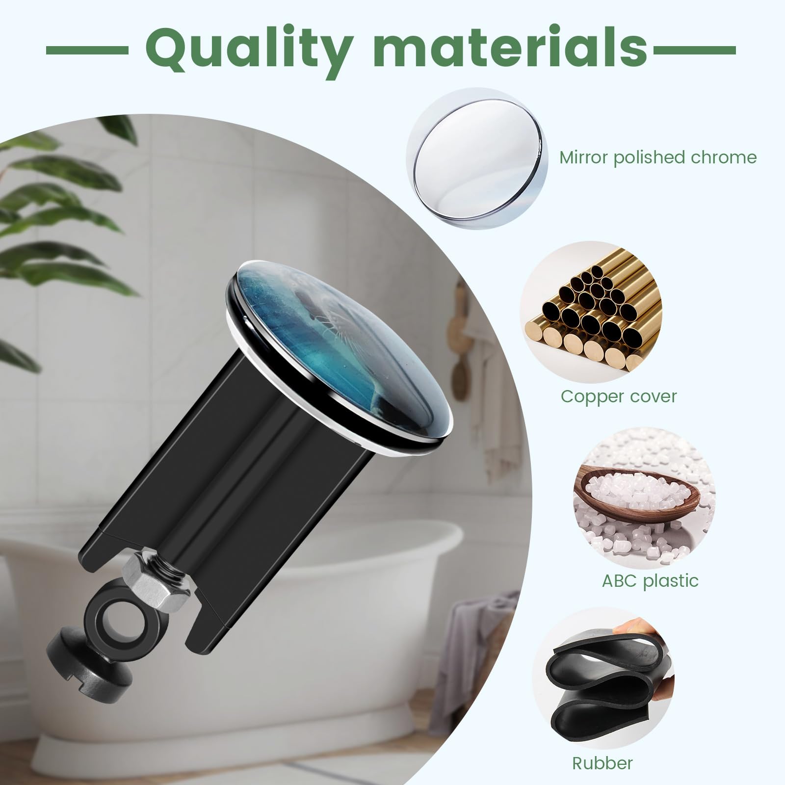 Bouchon Evier Cuisine, 40mm de Remplacement pour Bonde de Lavabo de Salle de Bain, Bonde Douche Bouchon Evier Cuisine, 40mm de Remplacement pour Bonde de Lavabo de Salle de Bain, Bonde Douche