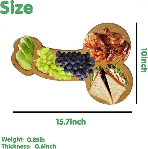 Miniatura 3 de Juego de tablas de queso de bambú, plato de carne y queso, bandeja de bambú para servir, regalos únicos de inauguración de la casa, día del padre,