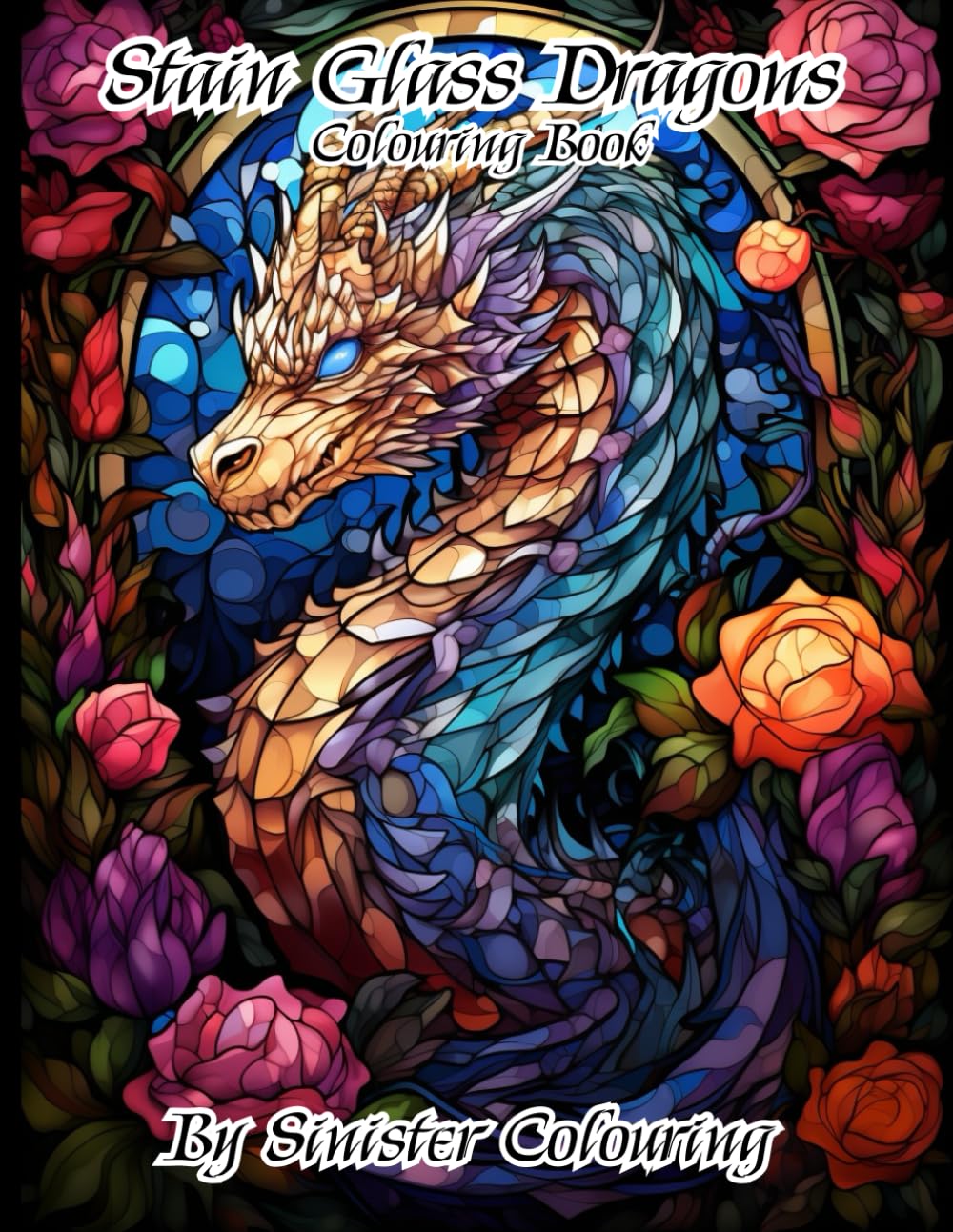 Stain Glass Dragons Colouring Book