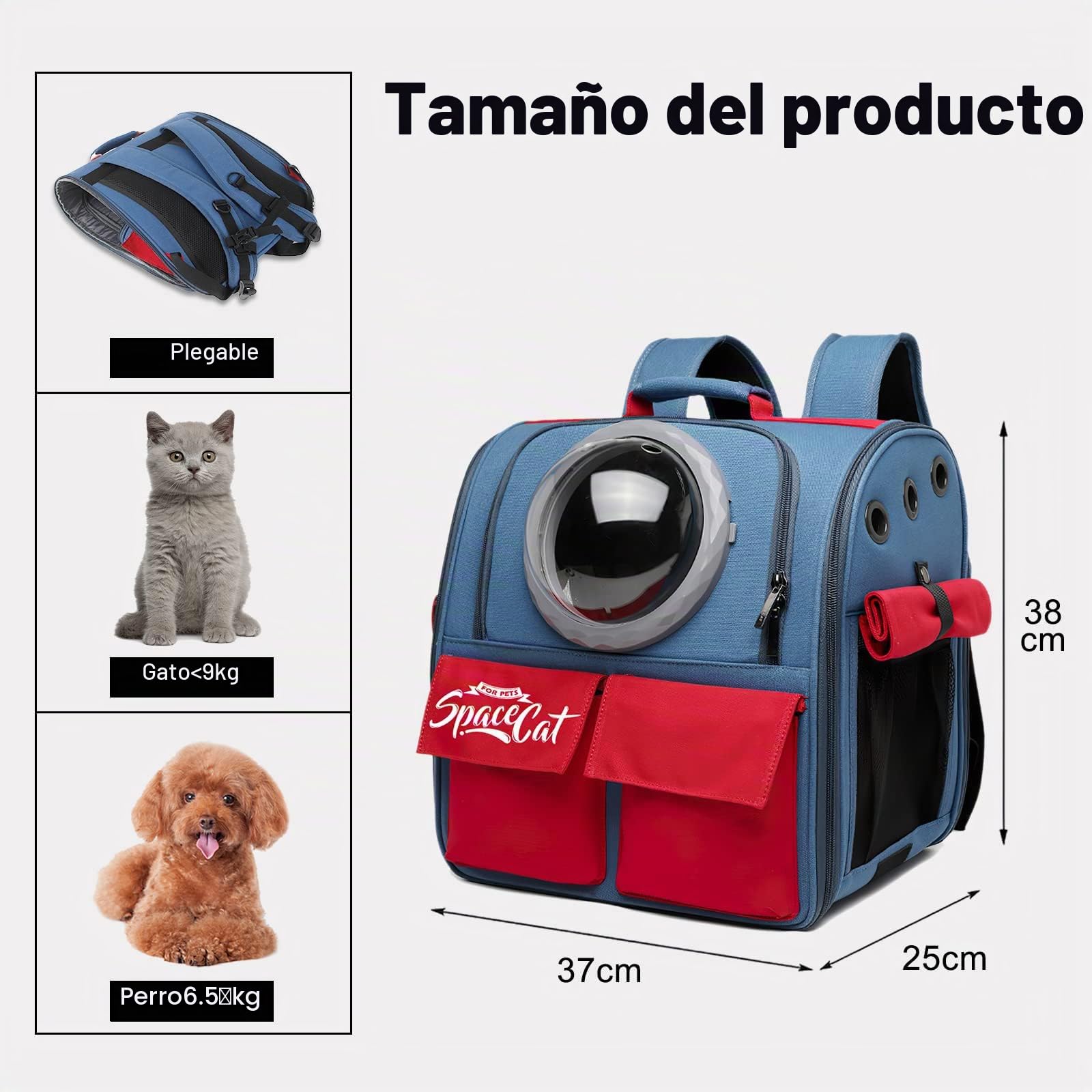 Galatée Mochila para Gatos, Mochila para Mascotas Mochila De Burbujas para Llevar Gatos, Mochila para Mascotas con Cápsula Espacial Ventilada, Mochila De Viaje para Perros Pequeños(Caqui)