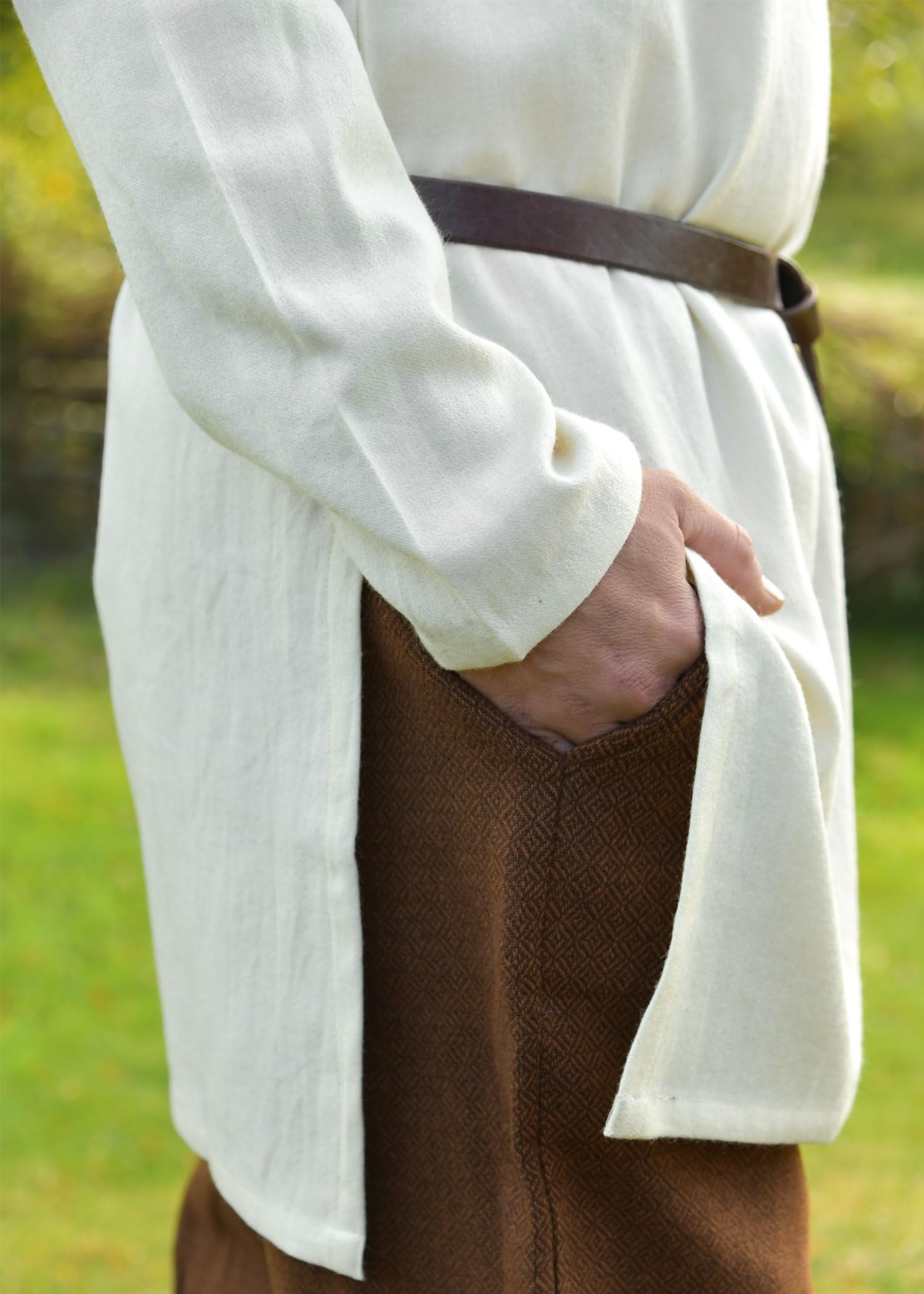 Battle-Merchant Wikinger Tunika Bjane aus Wolle, Herren | Langarm, schlichtes Mittelalter Hemd, für Reenactment, LARP & Fantasy Cosplay