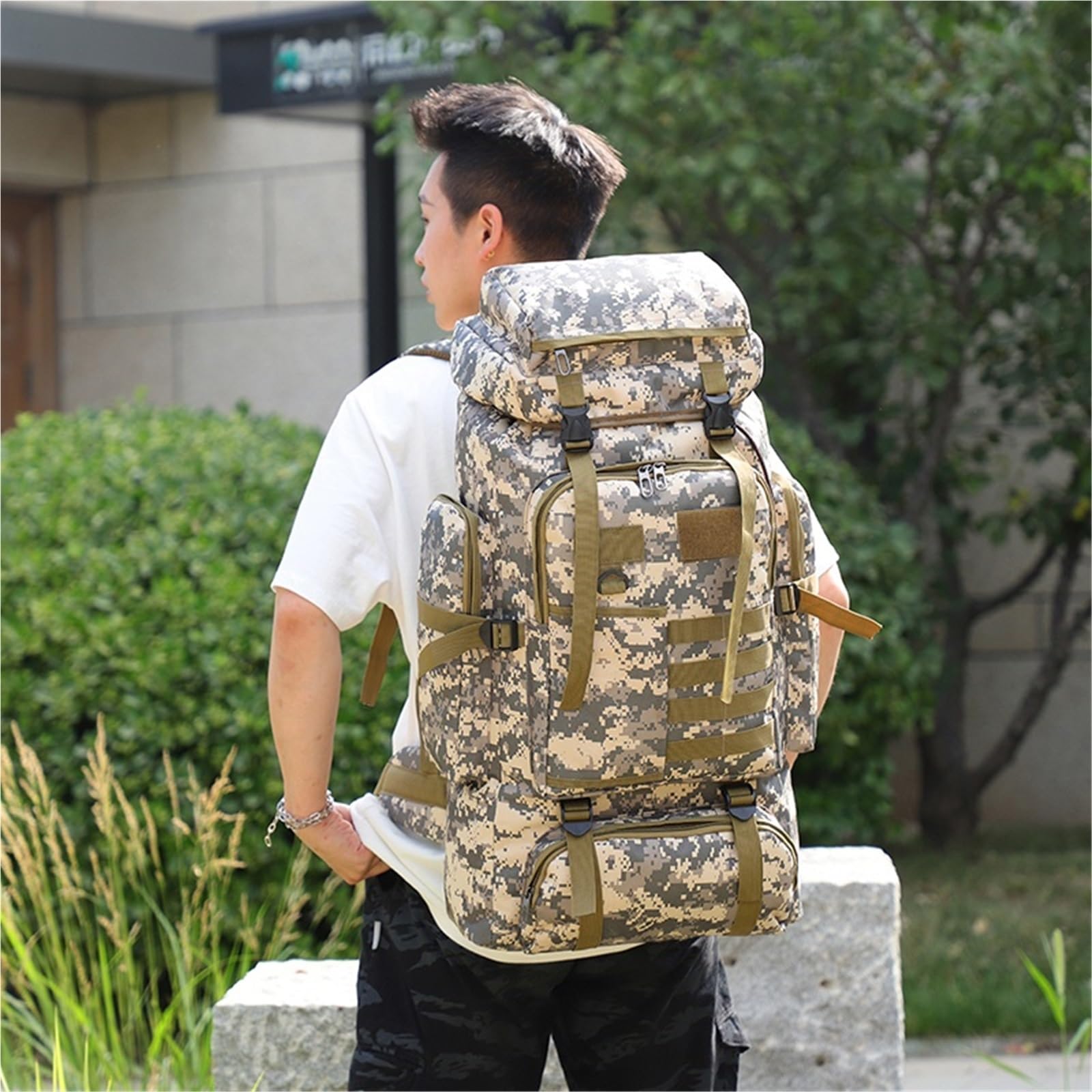 80LM Torba wspinaczkowa Climb Plecaki taktyczne Duży plecak na zewnątrz Piesze wycieczki Campingowe torby podróżne(Urban camouflage)