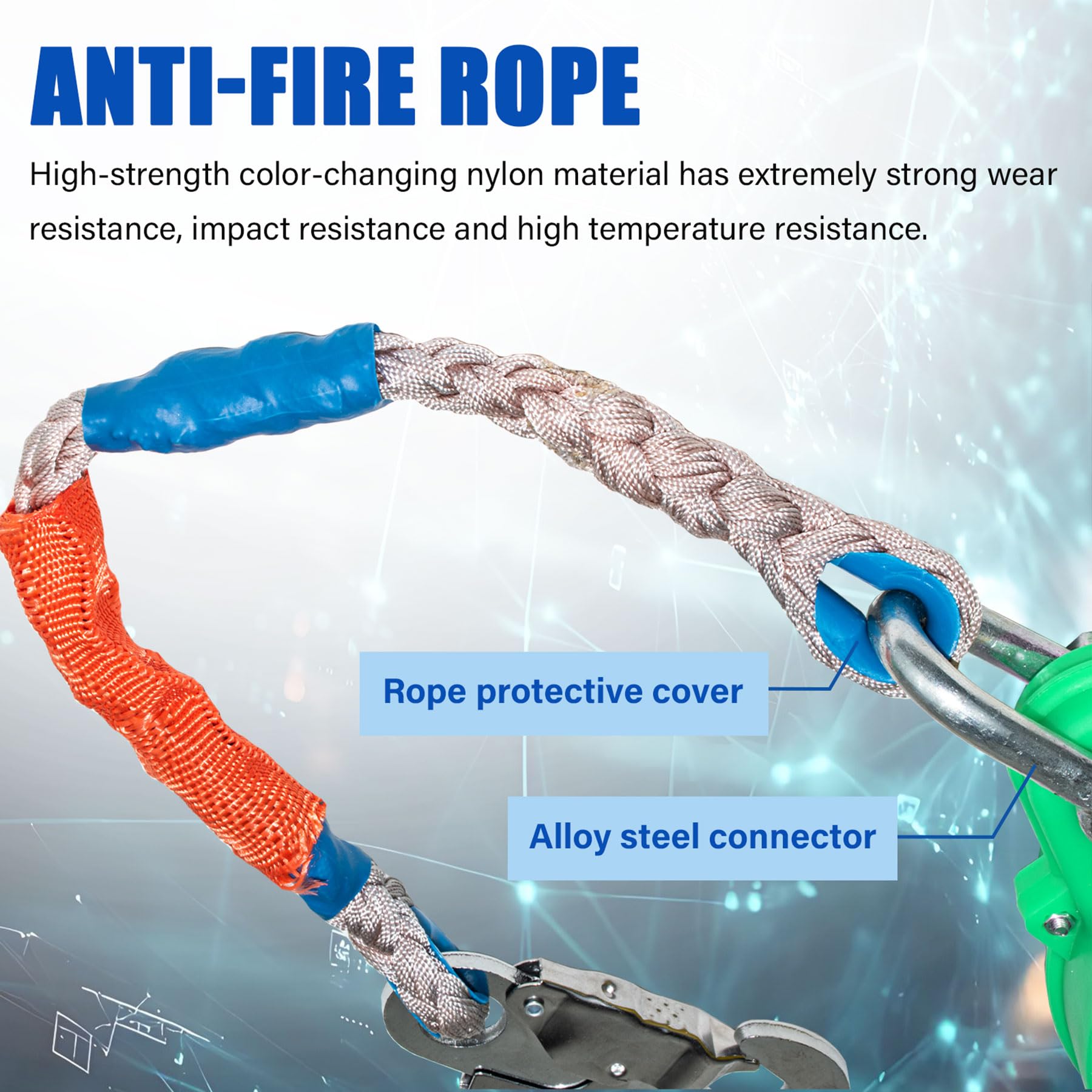 Dispositif Antichute a Rappel Automatique 10m/15m/20m (Vert, 15m)
