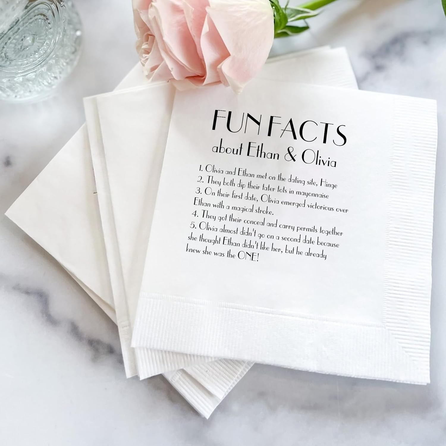 GODLOVER Wedding Personalized Printed Paper Napkins