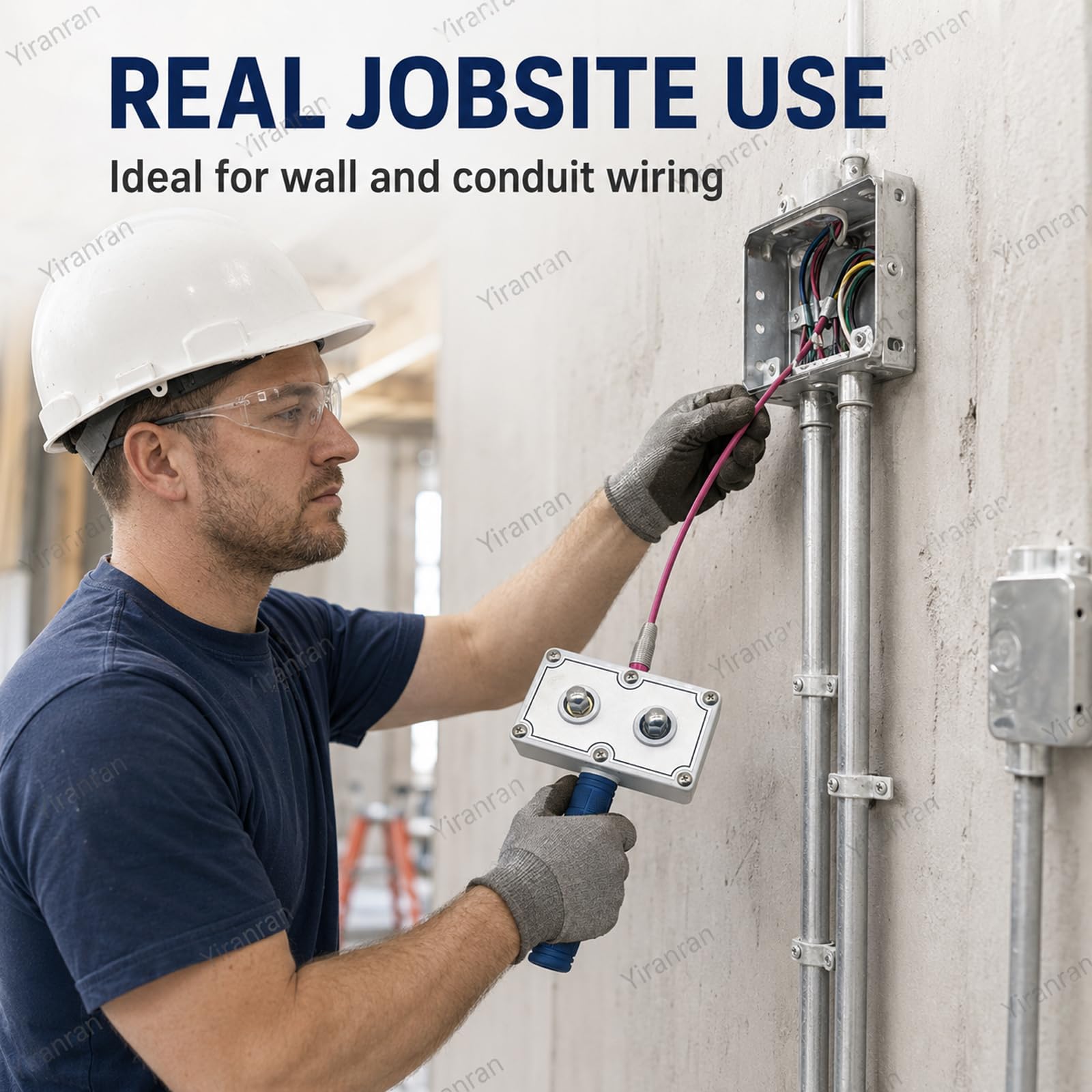 Herramienta profesional para el tendido de cables de electricistas, extractor de cables accionado por taladro, guía pasacables, cabezal de guía de resorte flexible, para instalación rápida de cables