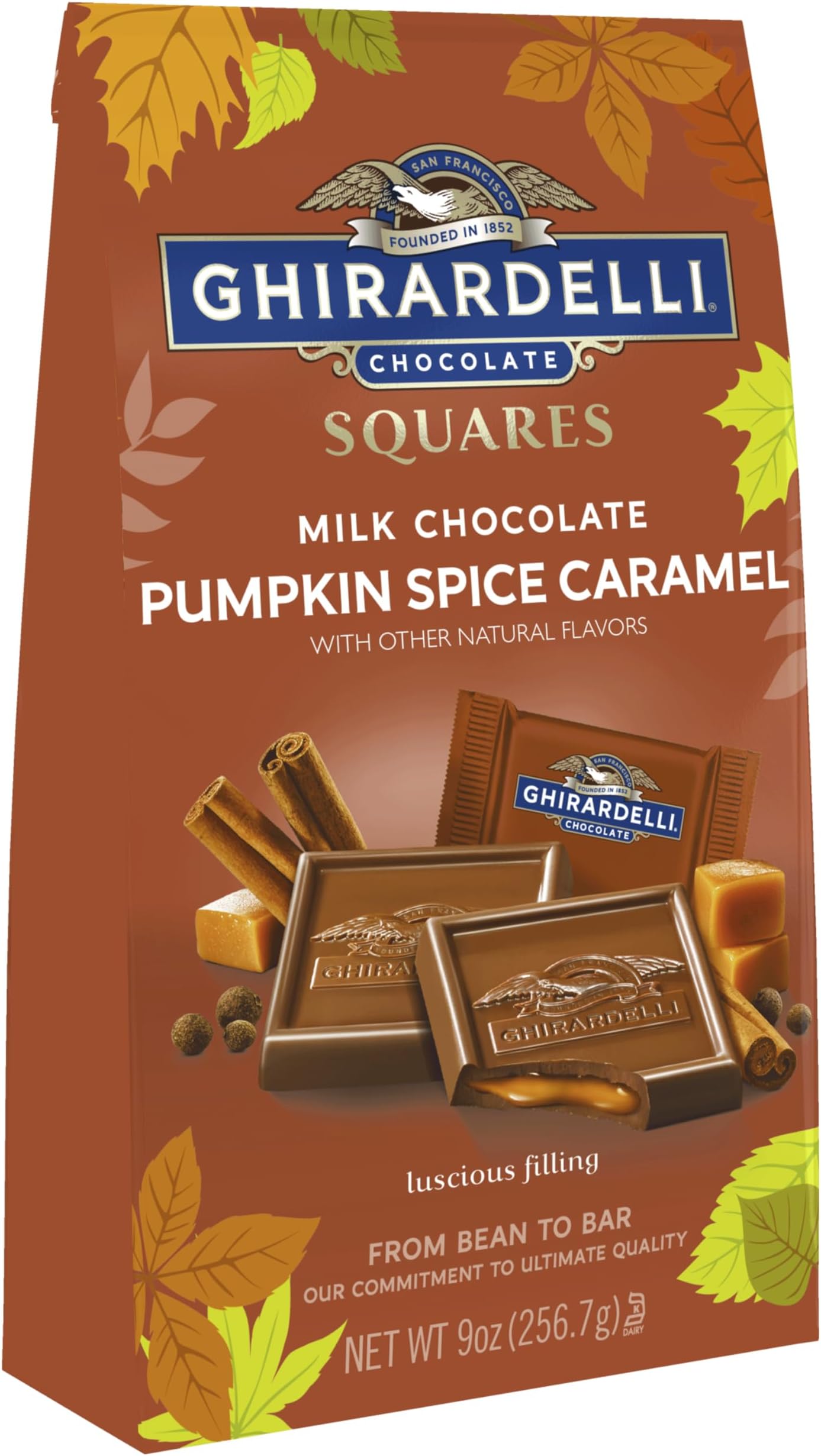 Amazon.com : GHIRARDELLI Milk Chocolate Pumpkin Spice Caramel Squares ...