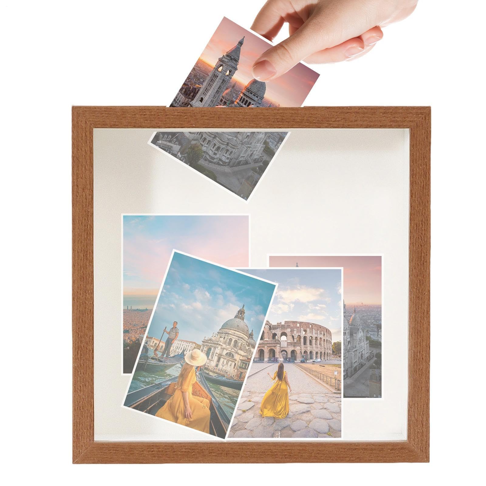 para guardar recuerdos Soporte de Pared Multiusos | Estuche para Souvenirs de Viaje con para billetes, postales, souvenirs, fotos, flores secas, familia y amigos