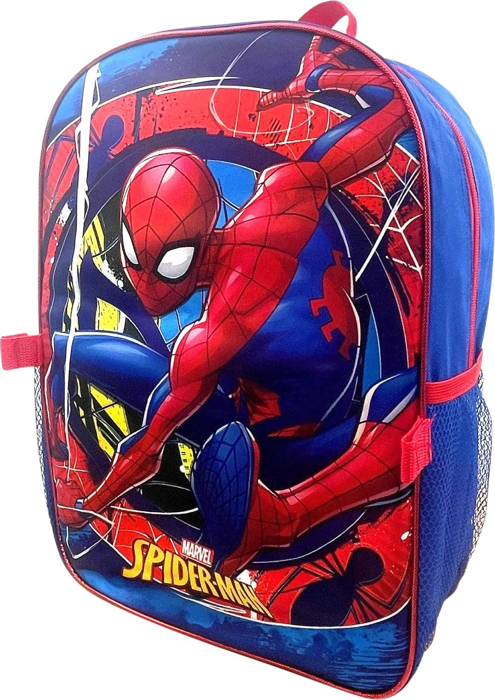 Ruz Spiderman Boy's 16 Inch Backpack With Removable Matching Lunch Box Set (Blue-Blue-Red) - Image 4
